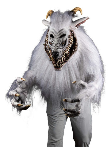 Máscara Snarling Werewolf Disfraz Halloween Hombre Lobo Fero Color Blanco Nightmare Collection