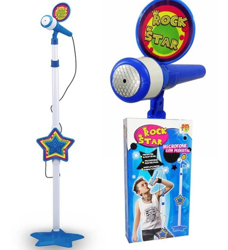 Microfone Infantil C/ Pedestal Karaoke Kid Mp3 Dm3837 Menino