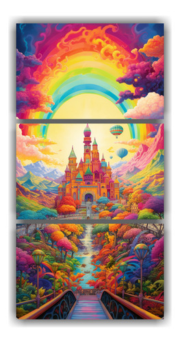 60x120cm Lienzo Decorativo Exclusivo De Lisa Frank Flores