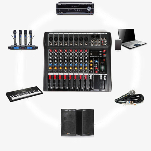 8 Channel Pro Bluetooth Live Studio Audio Mixer