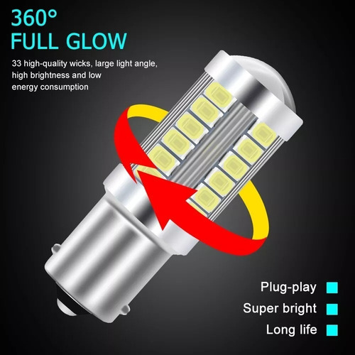 Kit 2 De Luces Led Rojo Freno Doble Contacto Auto Moto.