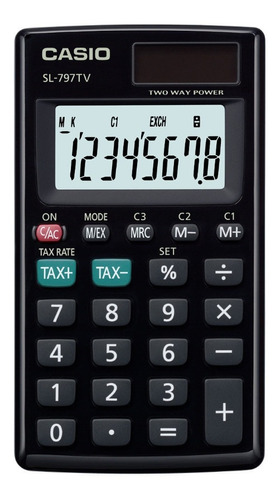Calculadora Casio Portátil De 8 Dígitos Sl-797tv-bk