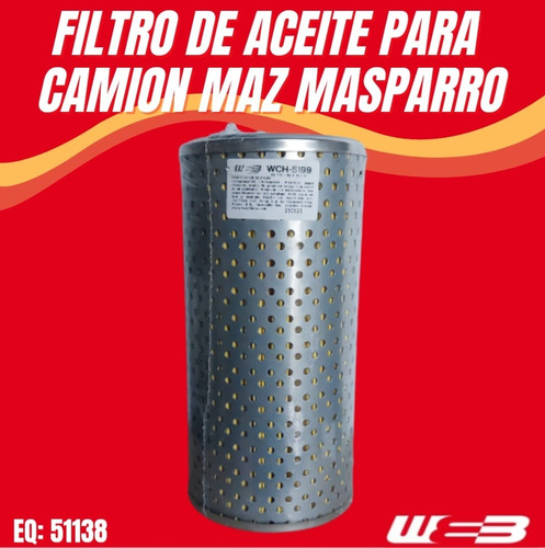 Filtro Aceite Camion Maz Masparro Wch-5199