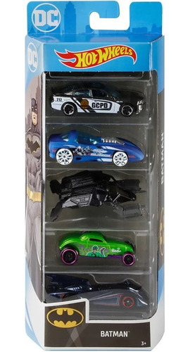 Mattel Hotwheels Batman Pack-5 Incluye 1 Vehículo Extra