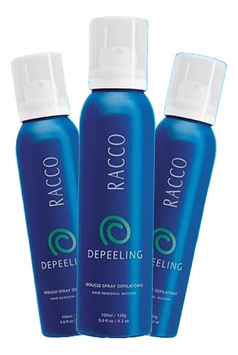  Produto De Depilação Spray Depilatório Racco Kit 3 Unidades