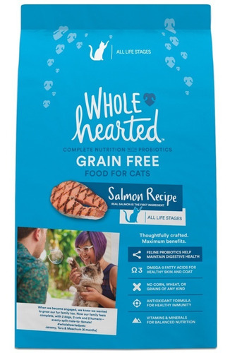 Alimento Natural Para Gato Receta Salmon Wholehearted 5.4kg