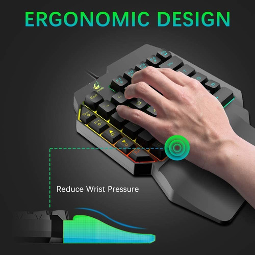 Felicon Keyboard And Mouse, Mechanical, Gamer, 39 Keys, Rgb