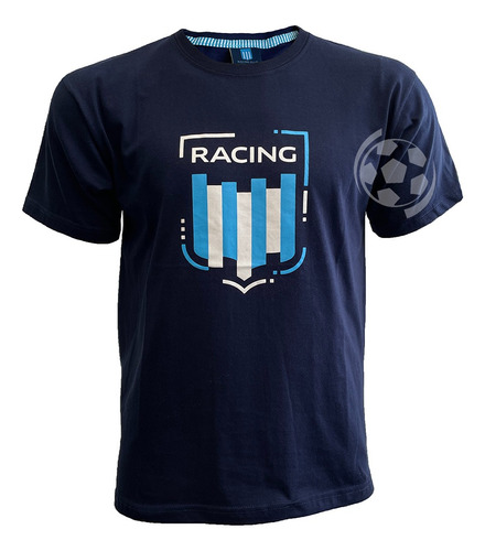 Remera Racing Club Oficial 100% Algodón 