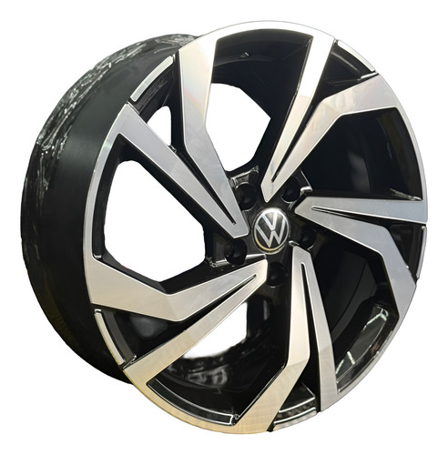 Kit X4 Llanta Aleación Vw Passat New Beetle Tiguan R18 5x112 Color Negro Dimantado