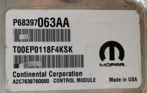 Computadora De Motor Jeep Cherokee 2019-2020 2.4 68354900af (Usado)