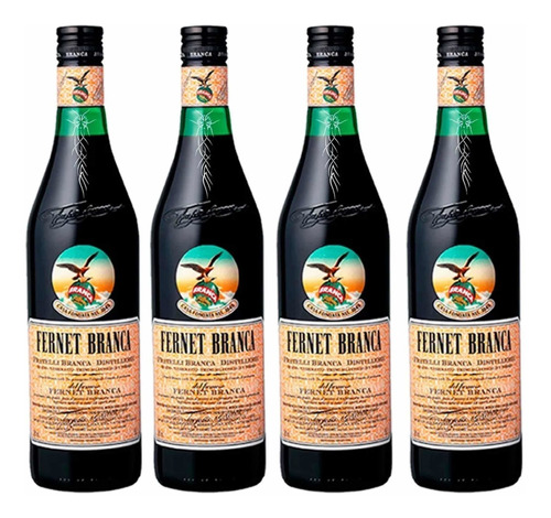 4x Fernet Branca Clásico 750 Ml