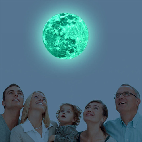 Imagem 4 de 7 de Passeio Noturno Lua 20 Cm Adesivo De Quarto Fluorecente
