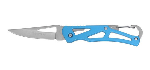 Canivete Azul Com Lâmina De Aço Inox E Mosquetão Western 293
