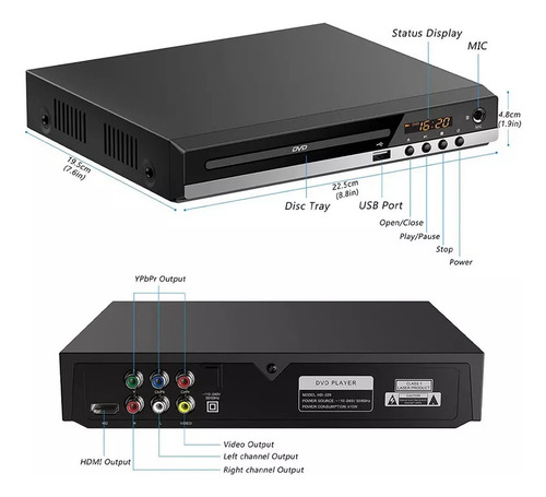 Reprodutor De Dvd Gratuito De Região Uhd 1080p Com Entrada