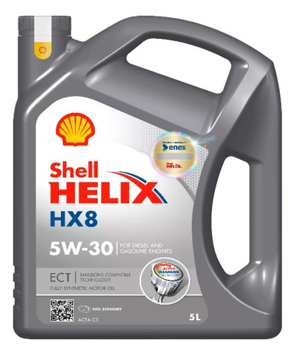 Aceite De Motor 5w30 Shell Helix Hx8 Ect 5 Litros