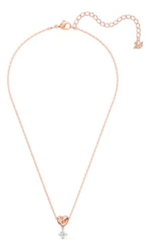 Swarovski Original Collar Lifelong Heart, Baño De Oro Rosa