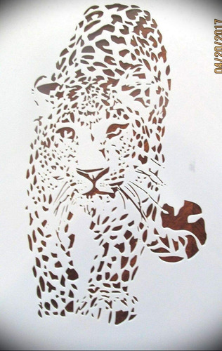 Jaguar Panther Logo Stencil Reutilizable 0.394 In Mylar Cort