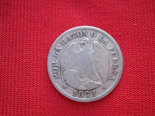 Chile 20 Centavos 1871 Plata 