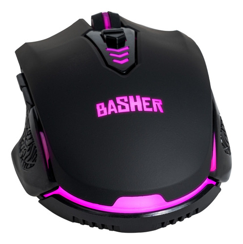 Mouse Gamer Alámbrico Para Pc/mac 6,400 Dpis Bash-3001 Color Negro