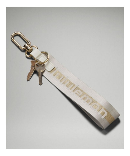 Lululemon Llavero Never Lost Keychain Tela Con Broche Grueso Gris