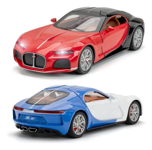 Coche Bugatti Atlantic Miniatura De Metal Con Luces Y T11