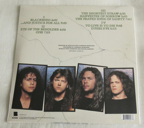 Imagem 2 de 5 de Metallica And Justice For All 2 Lp Vinil 180grm Remastered