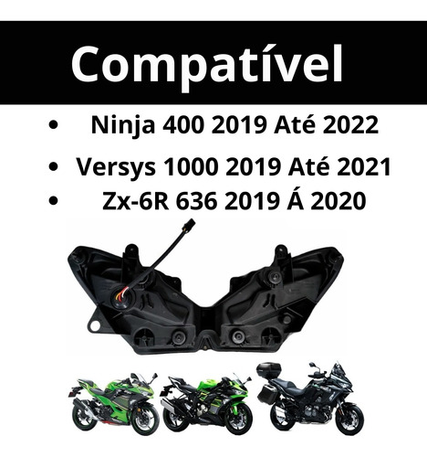 Farol Led Ninja 400 19-22 Versys 1000 19-21 Zx 6r 636 19-20