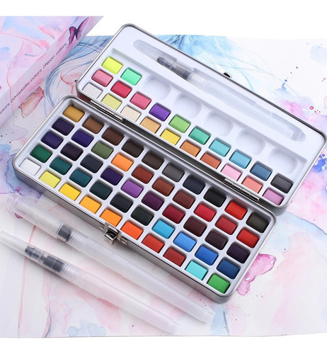 .. Juego De Pintura De Acuarela De 72 Colores Con 3