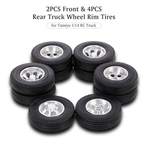 Neumáticos 6 Piezas 1/14 Tamiya Con Rueda Trasera De Camión