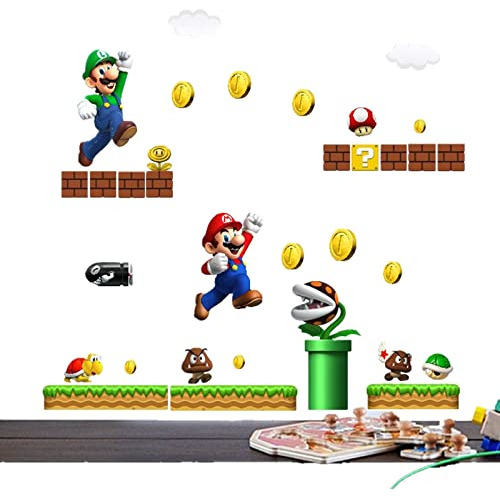 Pegatinas De Pared De Mario Bros, Pegatinas De Pared De...