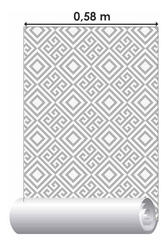Imagem 3 de 4 de Papel De Parede Adesivo Abstrato Geométrico N02011 Rolo De 0