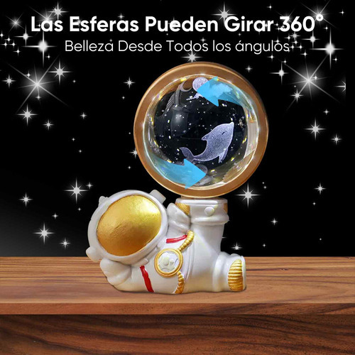 Luz Nocturna Led 3d Galaxy Bola De Cristal Lámparas De Mesa Delfín