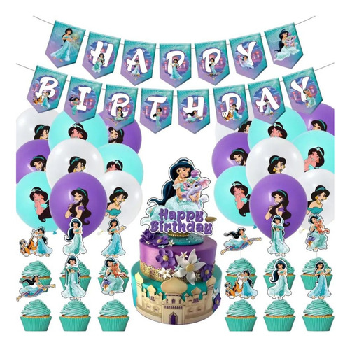 Globos De Cumpleaños Decoración De Jasmine Kit De Fiesta