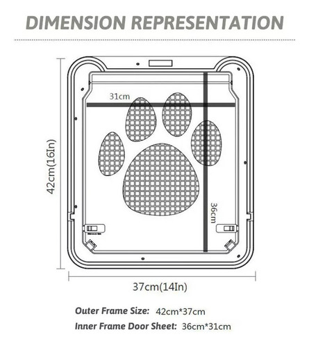 Puerta Grande For Mascotas, Gatos O Perros (42 Cm X 37 Cm)