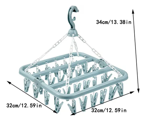 Percha Plegable Multifuncional, 32 Clips