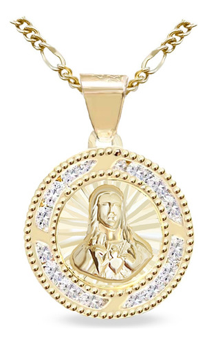 Medalla Oro 10k Mini Bautizo Guadalupe Con Cadena De Regalo