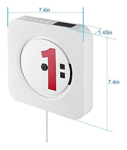 Imagen 7 de 7 de Discmans Con Bluetooth/radio Fm, Para Pared, Color Blanco