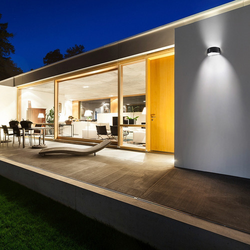 Imagen 5 de 5 de Lámpara Para Muro Exterior + Bombillo Led 11w Luz Cálida