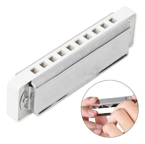 Resina Blues Harmonica De 10 Furos Mouthorgan Db Key Abs