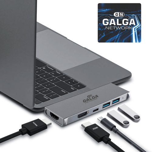 Imagen 8 de 10 de Hub Macbook Adaptador 7 - 2 Usb Tipo C Hdmi X2- Micro Sd Usb