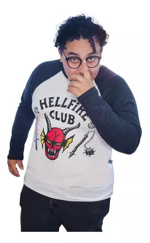 camiseta manga longa stranger things heel fire club