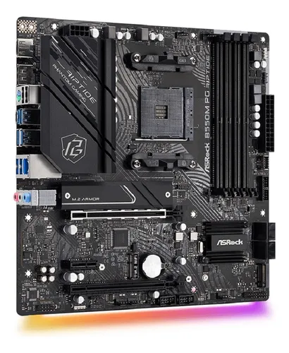 Placa base Asrock B550m Pg Riptide, chipset B550, Amd Am4, color negro