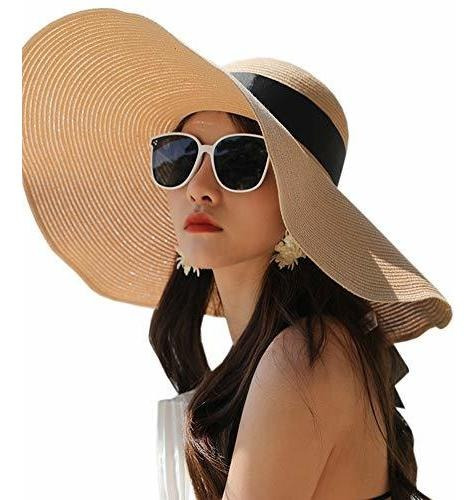 Para Dama Ala Ancha Verano Playa Proteccion Uv Plegable 1q