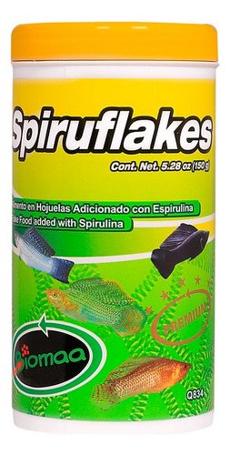 3 Botes De Alimento Para Peces Tropicales Spiruflakes 150 G