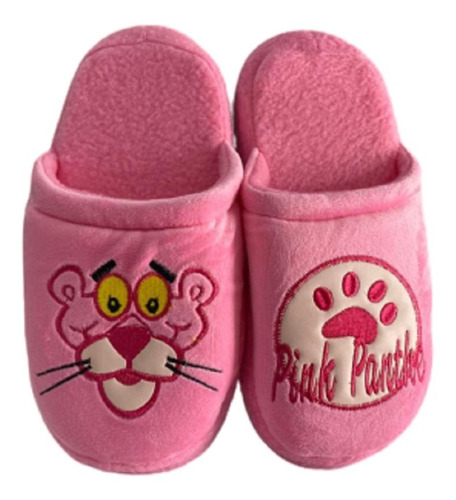 Pantuflas Abiertas Bordadas Pantera Rosa