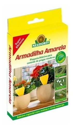 Armadilha Amarela Adesiva 10un Neudorff Placa Controle Praga