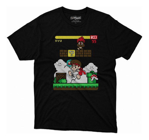 Polera Crosovers - Street Fighter Mario Bros