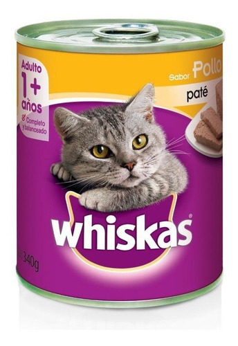 Imagen 2 de 3 de Pate Gato Whiskas Adulto Pollo 340 Gramos X 6 Unidades