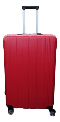 Valija Viaje Maleta 24 Rígida 4 Ruedas Resistente Carry Color Rojo Oscuro Rayas