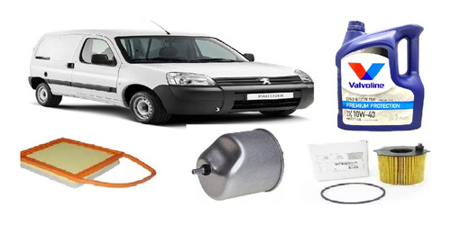 Kit 3 Filtros Citroen Berlingo Partner 1.6 Hdi + Valvo 10w40